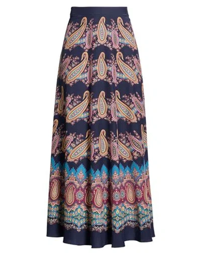 Etro Woman Maxi Skirt Purple Size 8 Silk In Brown