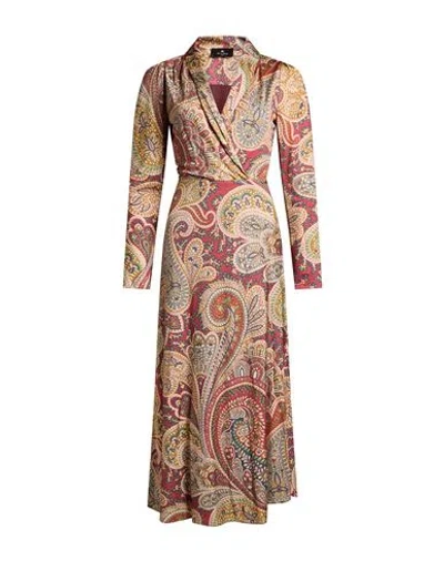 Etro Woman Midi Dress Antique Rose Size 6 Viscose, Elastane In Pink