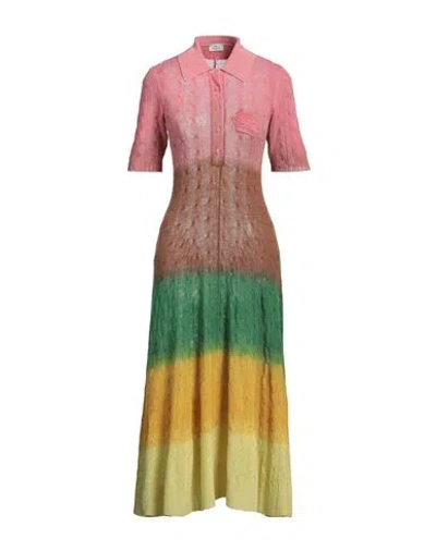 Etro Woman Midi Dress Antique Rose Size 8 Wool In Pink