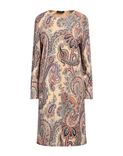Etro Woman Midi Dress Beige Size 8 Polyester