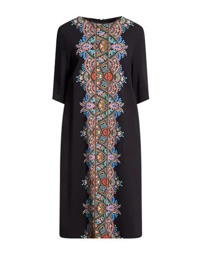 Etro Woman Midi Dress Black Size 2 Viscose, Elastane