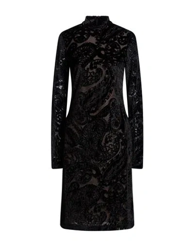 Etro Woman Midi Dress Black Size 4 Viscose, Polyamide