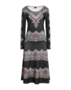 Etro Woman Midi Dress Black Size 8 Wool