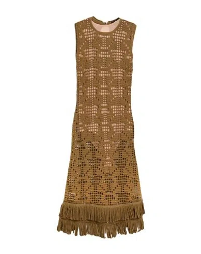 Etro Woman Midi Dress Khaki Size 4 Viscose In Beige