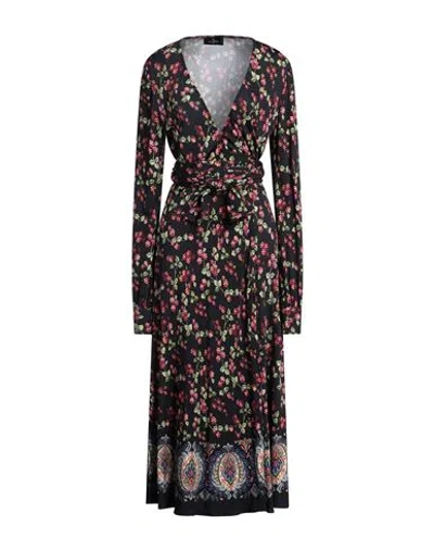 Etro Woman Midi Dress Midnight Blue Size 0 Viscose In Brown