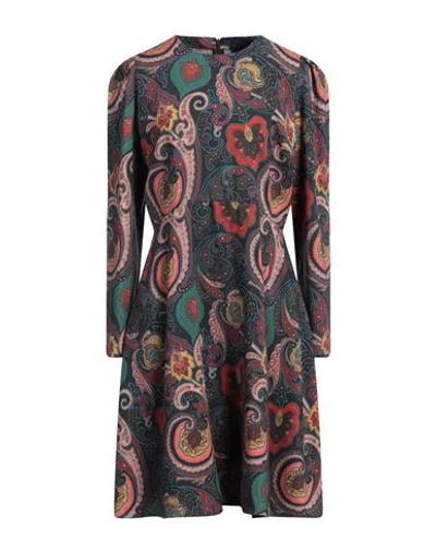 Etro Woman Midi Dress Midnight Blue Size 12 Wool