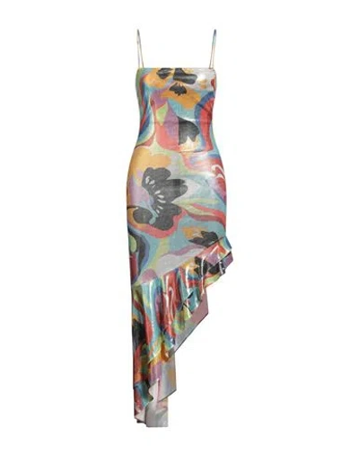 Etro Woman Midi Dress Rust Size 2 Polyester, Elastane In Multi