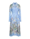 Etro Woman Midi Dress Sky Blue Size 10 Viscose, Silk In Blue
