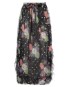 Etro Silk Skirt With Floral And Polka Dot Accents In Black