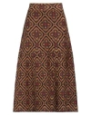 Etro Woman Midi Skirt Camel Size 2 Wool, Viscose, Cotton, Polyamide, Metallic Fiber In Beige
