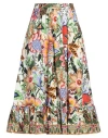 Etro High-rise Floral Cotton Midi Skirt In Green