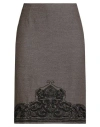 Etro Woman Midi Skirt Khaki Size 12 Wool, Cashmere, Elastane In Sand