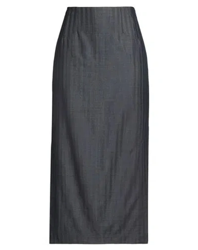 Etro Woman Midi Skirt Midnight Blue Size 10 Wool, Viscose, Polyester