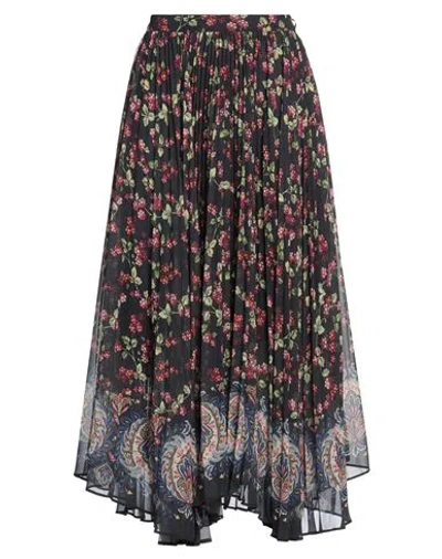 Etro Woman Midi Skirt Midnight Blue Size 12 Polyester