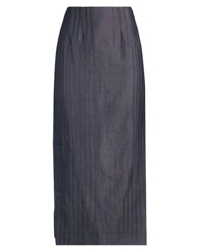 Etro Woman Midi Skirt Midnight Blue Size 4 Wool, Viscose