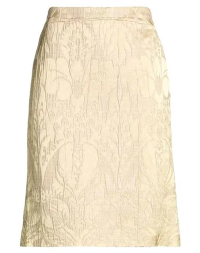 Etro Woman Midi Skirt Sage Green Size 12 Cotton, Acetate, Acrylic In Yellow
