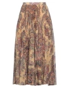 Etro Woman Midi Skirt Sand Size 4 Polyester In Gold