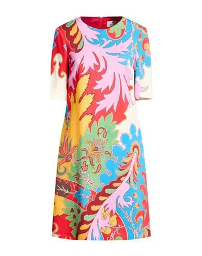 Etro Woman Mini Dress Azure Size 4 Viscose, Elastane In Blue