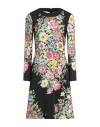 Etro Floral-print Long-sleeve Minidress In Black