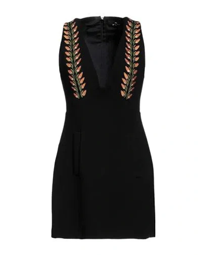 Etro Woman Mini Dress Black Size 6 Virgin Wool, Polyamide, Viscose, Polyester