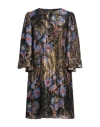 Etro Woman Mini Dress Black Size 8 Silk, Viscose, Metallic Fiber In Black