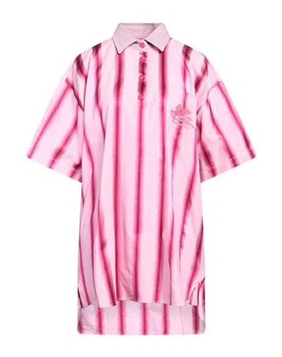 Etro Striped Mini Shirt Dress In Pink