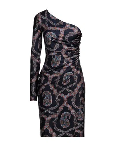 Etro Woman Mini Dress Midnight Blue Size 8 Polyamide, Elastane