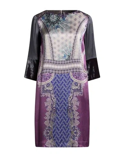 Etro Woman Mini Dress Purple Size 4 Acetate, Viscose In Multi