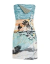 Etro Woman Mini Dress Sky Blue Size 10 Polyester, Elastane In Blue