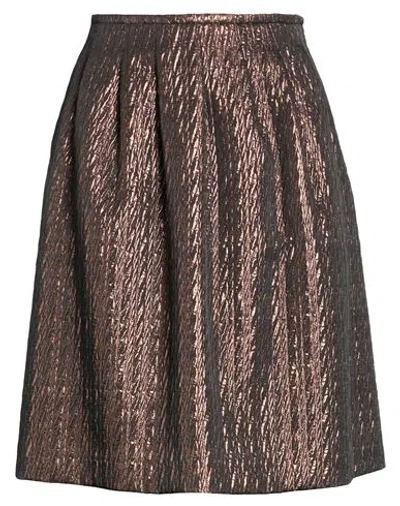 Etro Woman Mini Skirt Bronze Size 6 Polyester, Wool, Acrylic, Viscose In Brown