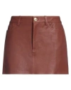 Etro Leather Mini Skirt In Brown