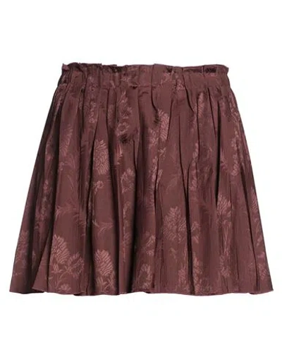 Etro Woman Mini Skirt Dark Brown Size 4 Viscose, Wool In Multi