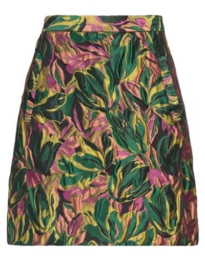 Etro Woman Mini Skirt Green Size 8 Polyester, Acrylic