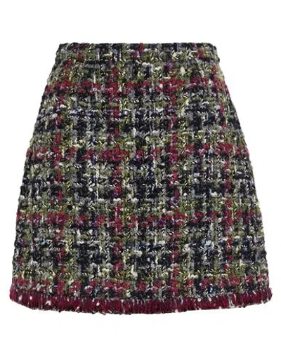 Etro Woman Mini Skirt Military Green Size 6 Wool, Synthetic Fibers, Mohair Wool, Polyester, Cotton In Multi