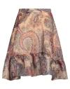 Etro Woman Mini Skirt Sand Size 6 Polyester