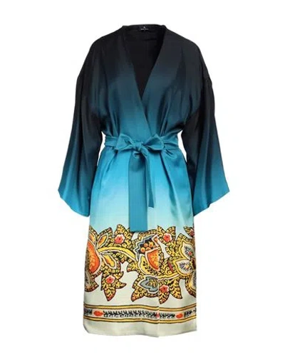 Etro Woman Overcoat & Trench Coat Midnight Blue Size M Silk