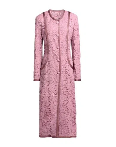 Etro Woman Overcoat & Trench Coat Pink Size 8 Cotton, Viscose, Polyamide, Silk
