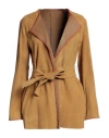 Etro Woman Overcoat Camel Size 2 Lambskin In Beige