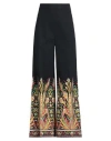 Etro Printed Cotton-blend Flared Pants In Black