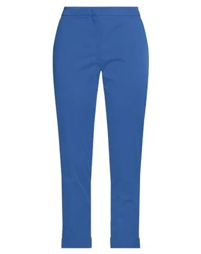 Etro Woman Pants Blue Size 8 Cotton, Elastane