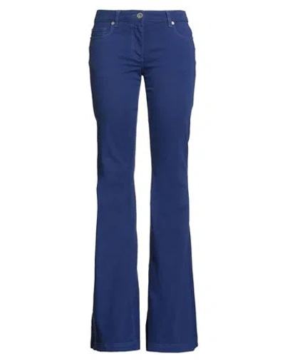Etro Woman Pants Blue Size 28 Cotton, Elastane In Multi