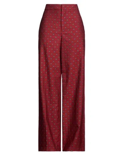 Etro Woman Pants Brick Size 2 Wool, Cotton In Red