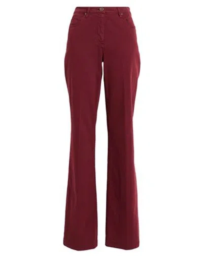 Etro Woman Pants Brick Size 27 Cotton, Elastane In Red