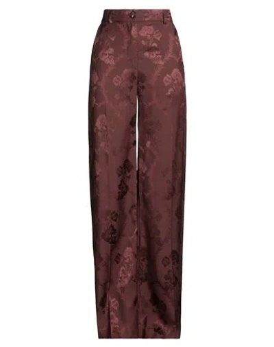 Etro Woman Pants Burgundy Size 4 Viscose, Wool