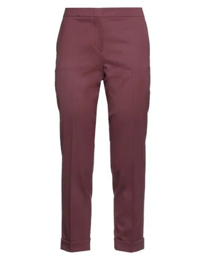 Etro Woman Pants Burgundy Size 4 Wool, Elastane