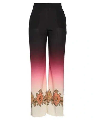 Etro Lucy Ethnic Print Silk Trousers In Pink,multicolor