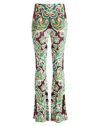Etro Woman Pants Chocolate Brown Size 4 Viscose, Polyamide, Elastane In Multi