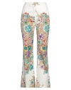 Etro Mid-rise Engineer Bouquet Floral-print Flared Ankle Cotton Pants In White