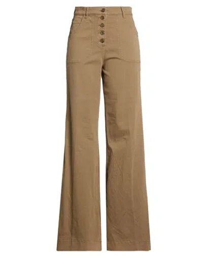 Etro Woman Pants Light Brown Size 26 Cotton, Elastane In Nude