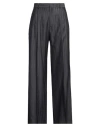 Etro Grey Wide Pants With Concealed Closure In Wool Blend Woman In Blue